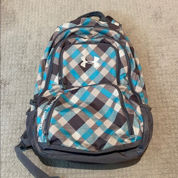 Under Armour backpack blue & gray plaid - Picture 2 of 11